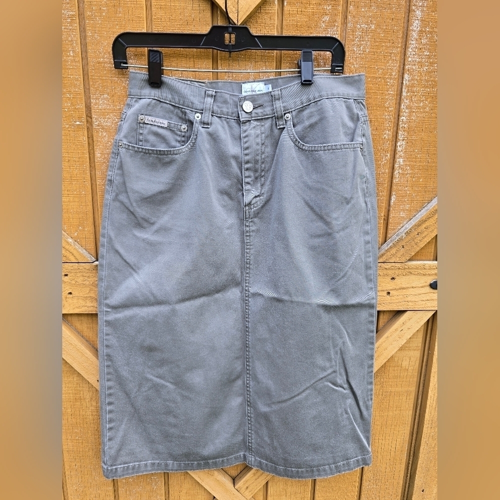Calvin Klein Jeans Blue Gray Pencil Skirt Casual Size 6